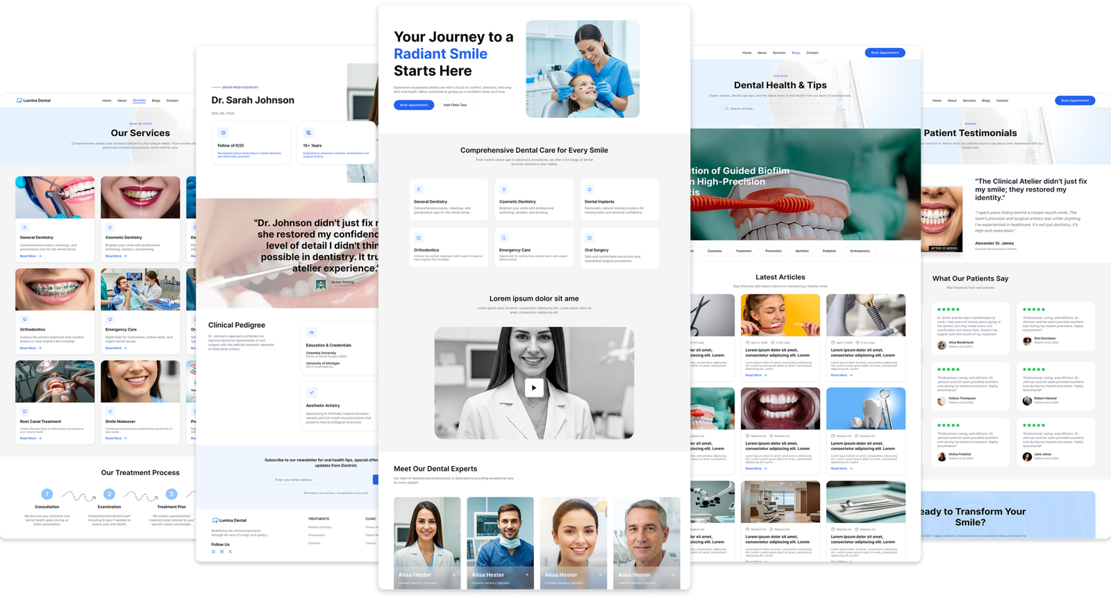 Lokomax Dental Clinic Website case study overview screens