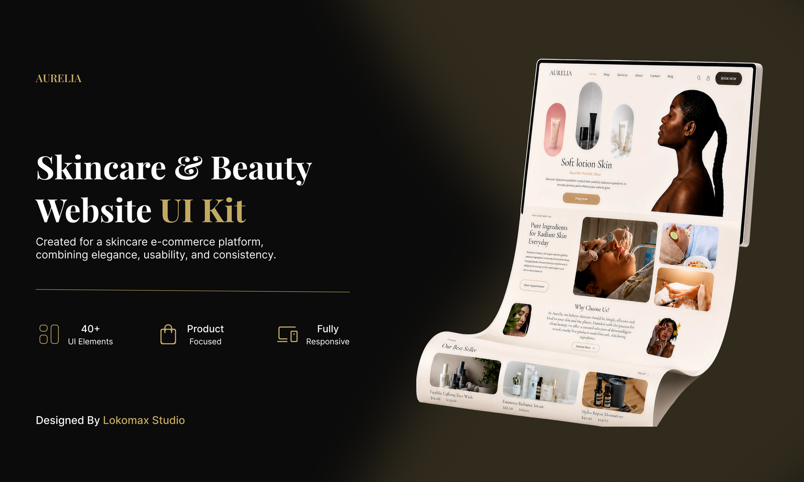 Lokomax Skincare Website primary interface preview