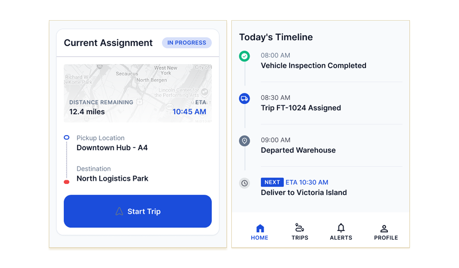 Driver assignment and delivery timeline