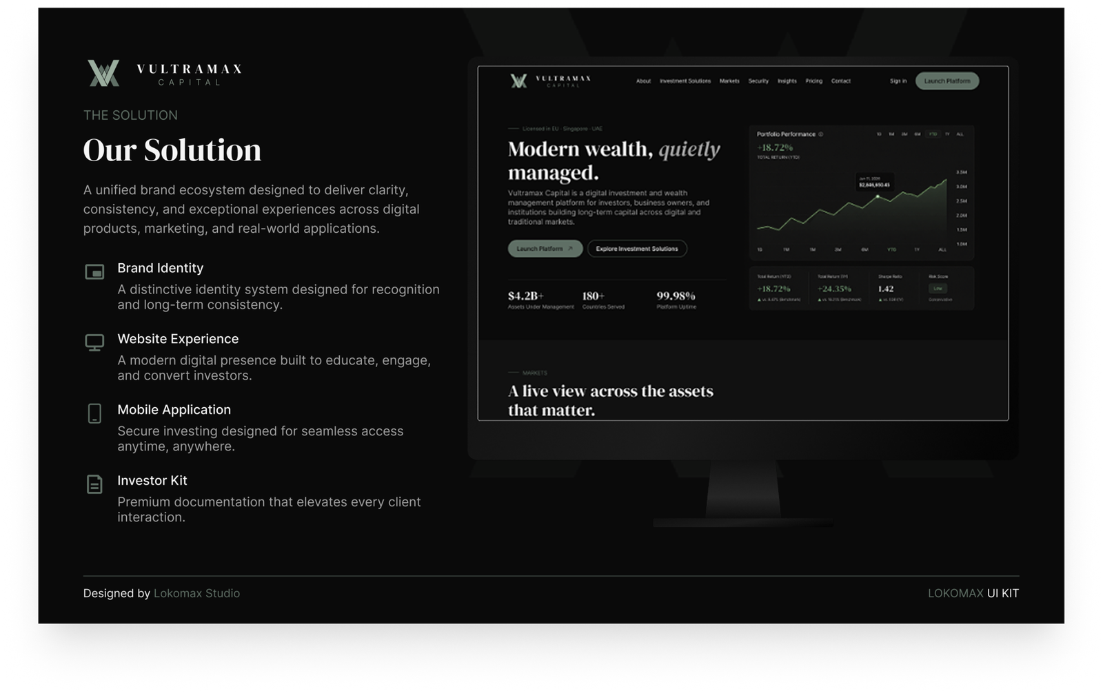 Vultramax wealth management dashboard interface