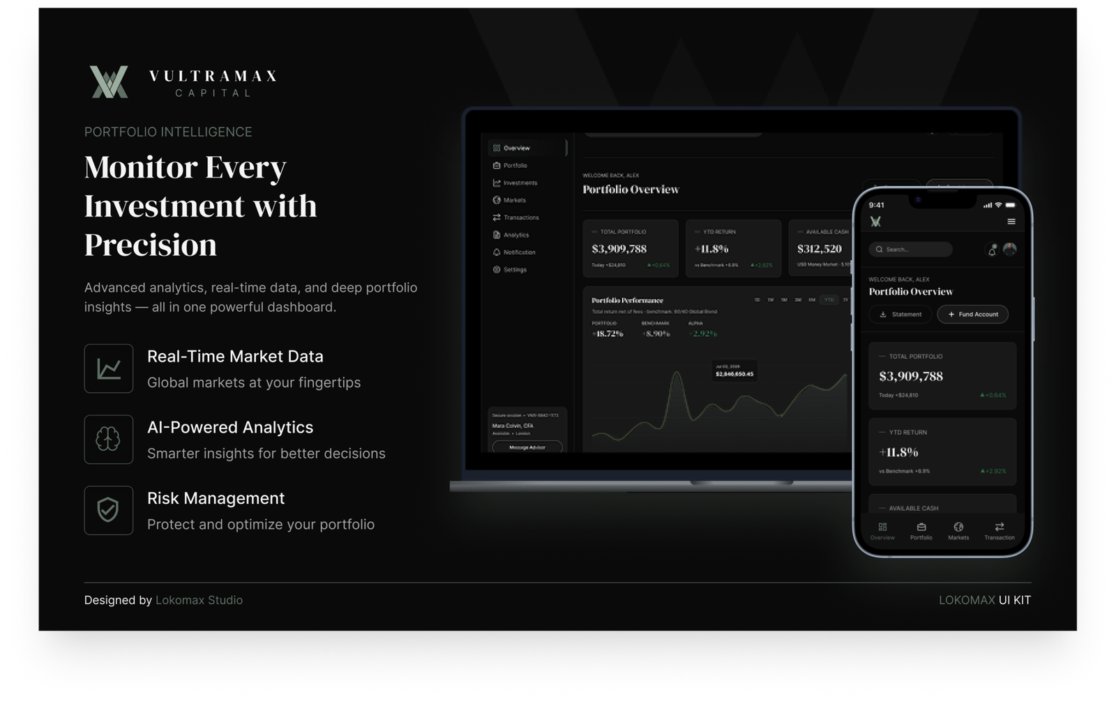 Vultramax portfolio and market analytics screens
